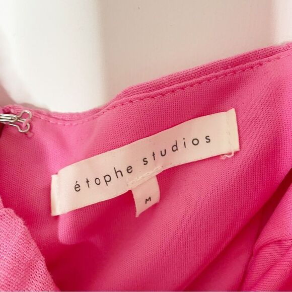 Etophe Studios puff sleeve feminine A-line Mini Dress M hot pink - Picture 4 of 9